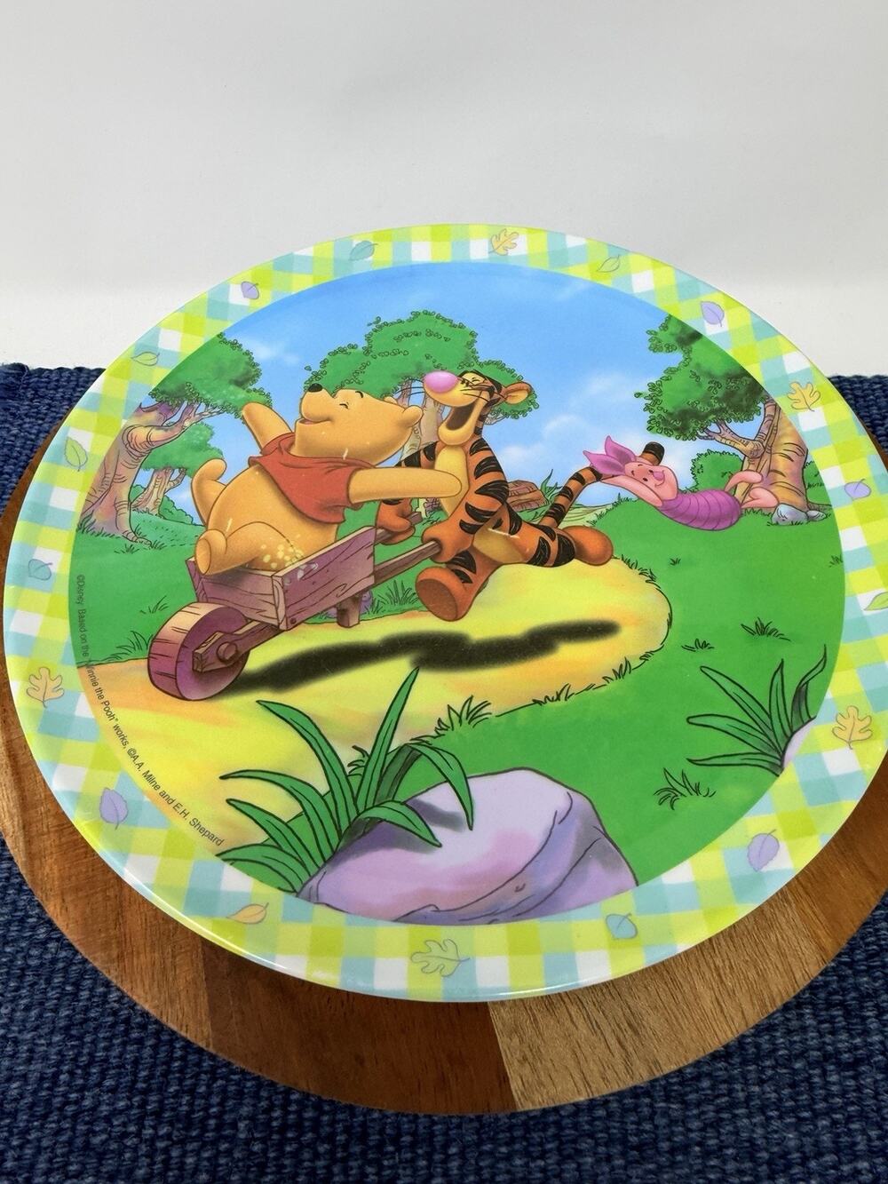 8" Winnie the Pooh Tigger Piglet Melamine Plate Kids Children Zak Designs